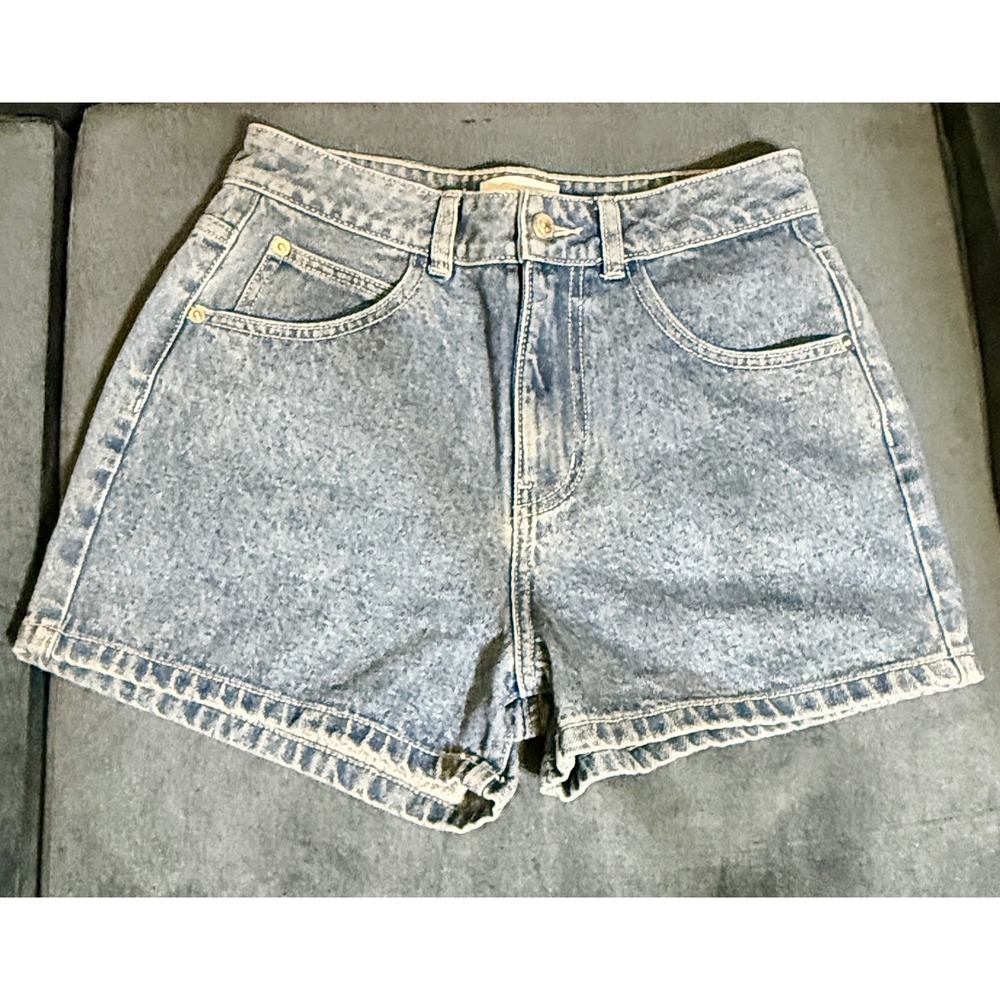 Princess Polly Denim Shorts Womens 4 Blue Casual High Waisted Mom